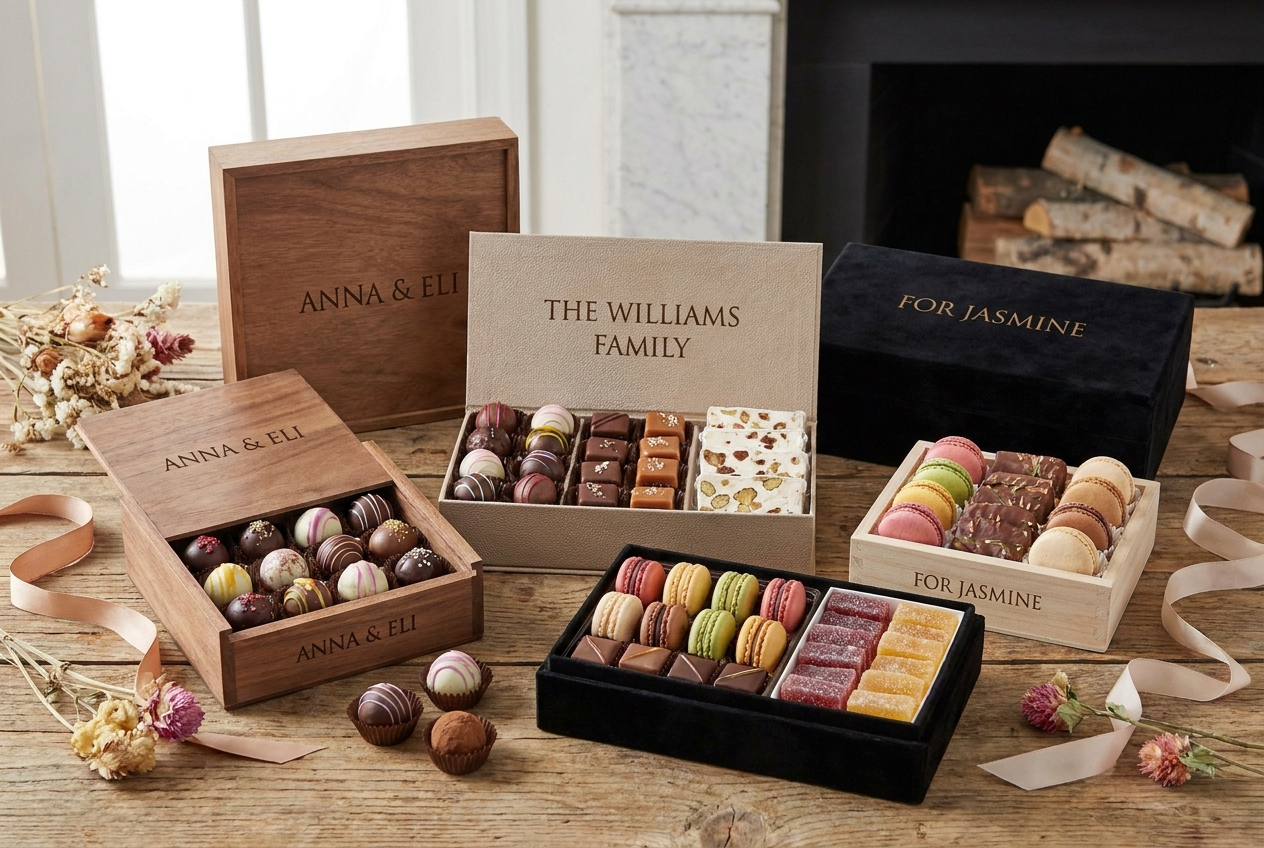 Cajas de regalo personalizadas con chocolates